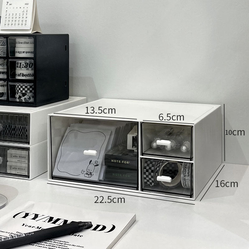 Desktop storage box drawer-style stacking student cosmetics office stationery pen transparent acrylic desk
