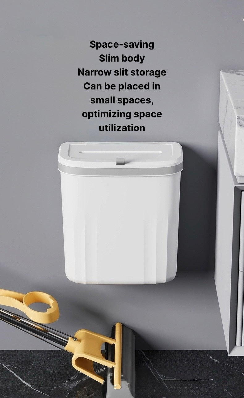 Wall Mounted Hanging Kitchen Trash Can – No Drilling, Space-Saving, Odor-Sealed