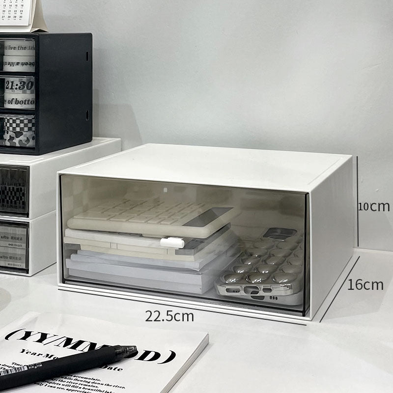 Desktop storage box drawer-style stacking student cosmetics office stationery pen transparent acrylic desk