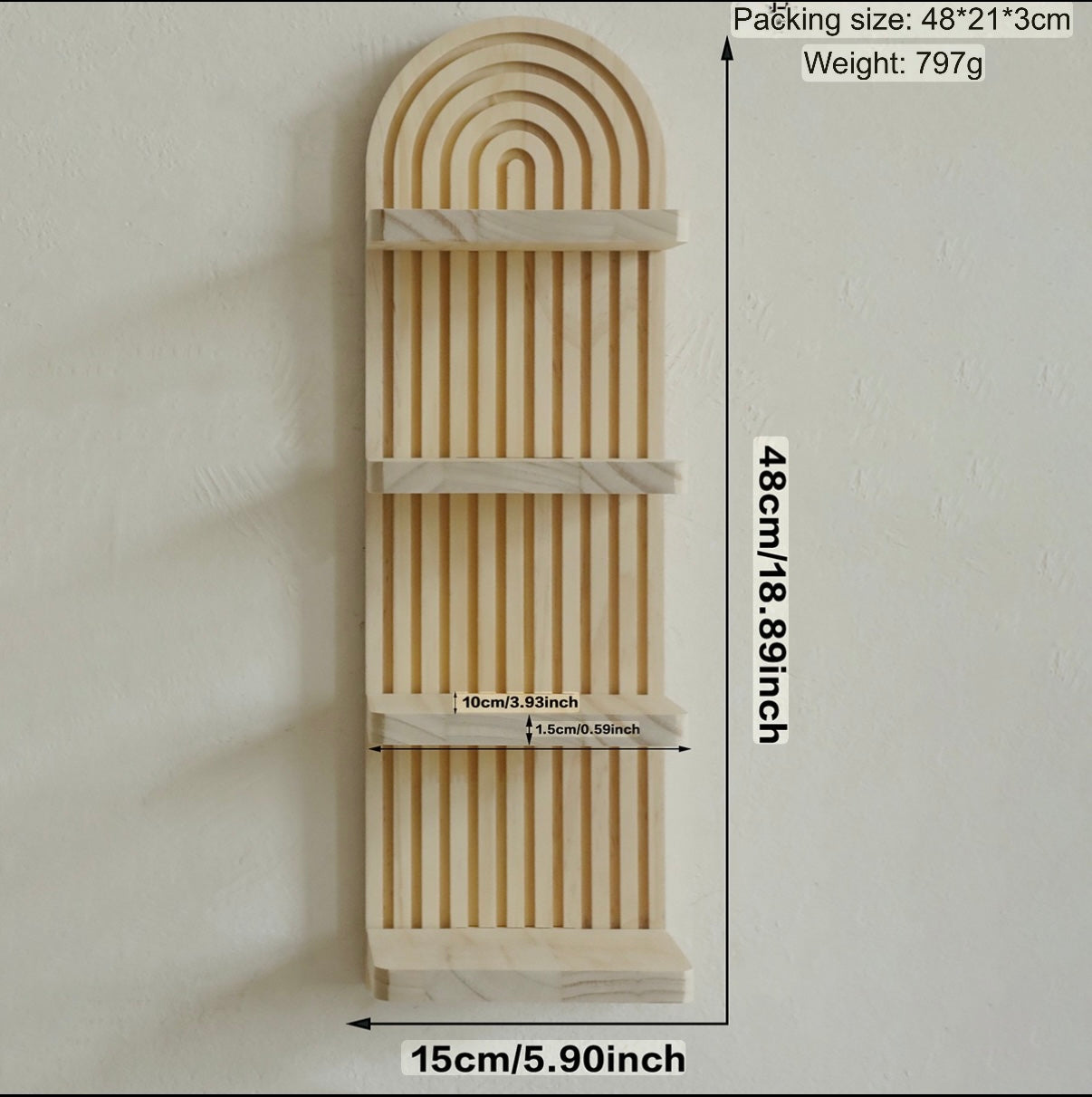 Bohemian Oval Thread Creative Solid Wood Wall Flower Pot Rack Wooden Crafts