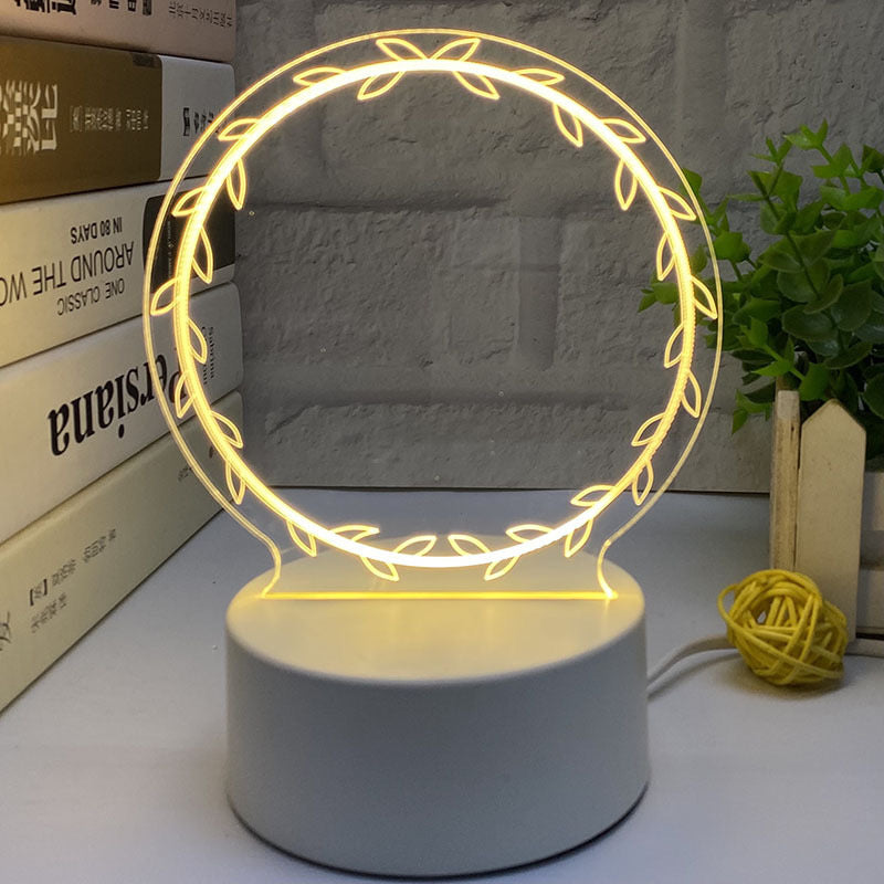 3d handwritten message board night light