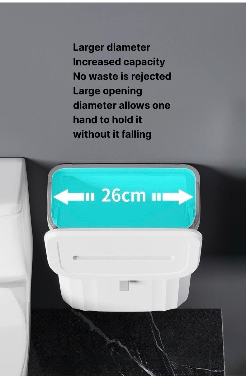 Wall Mounted Hanging Kitchen Trash Can – No Drilling, Space-Saving, Odor-Sealed