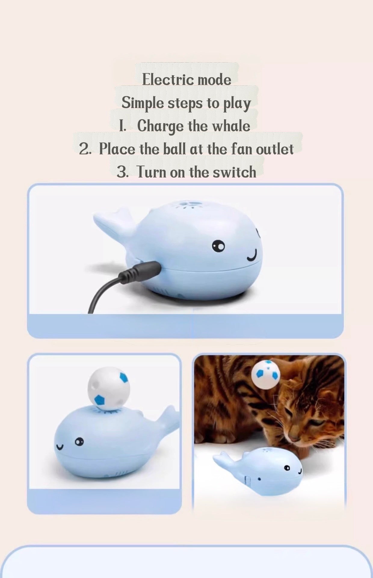 Whale Suspended Cat Toy Electric Cat Toy