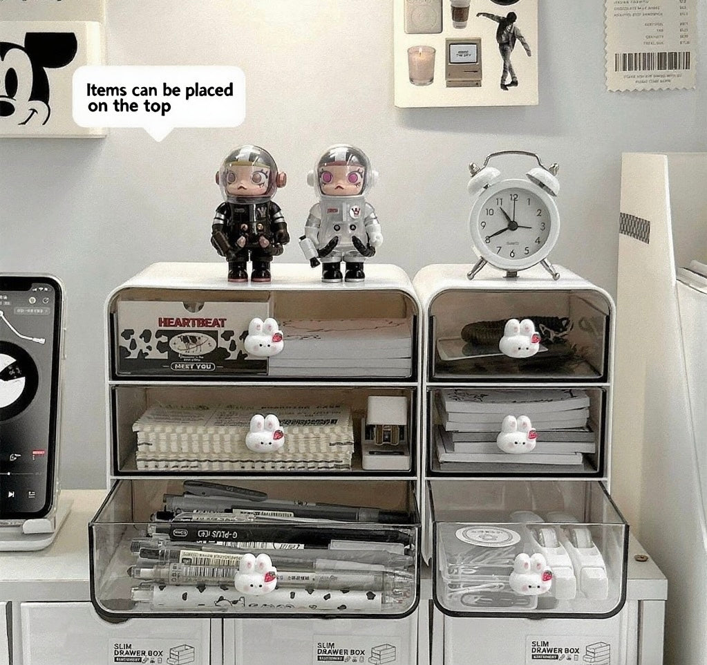 Desktop drawer storage box for office desk cosmetics
