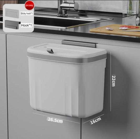 Wall Mounted Hanging Kitchen Trash Can – No Drilling, Space-Saving, Odor-Sealed