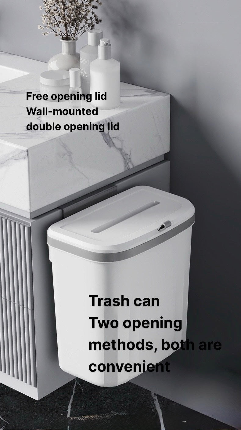 Wall Mounted Hanging Kitchen Trash Can – No Drilling, Space-Saving, Odor-Sealed