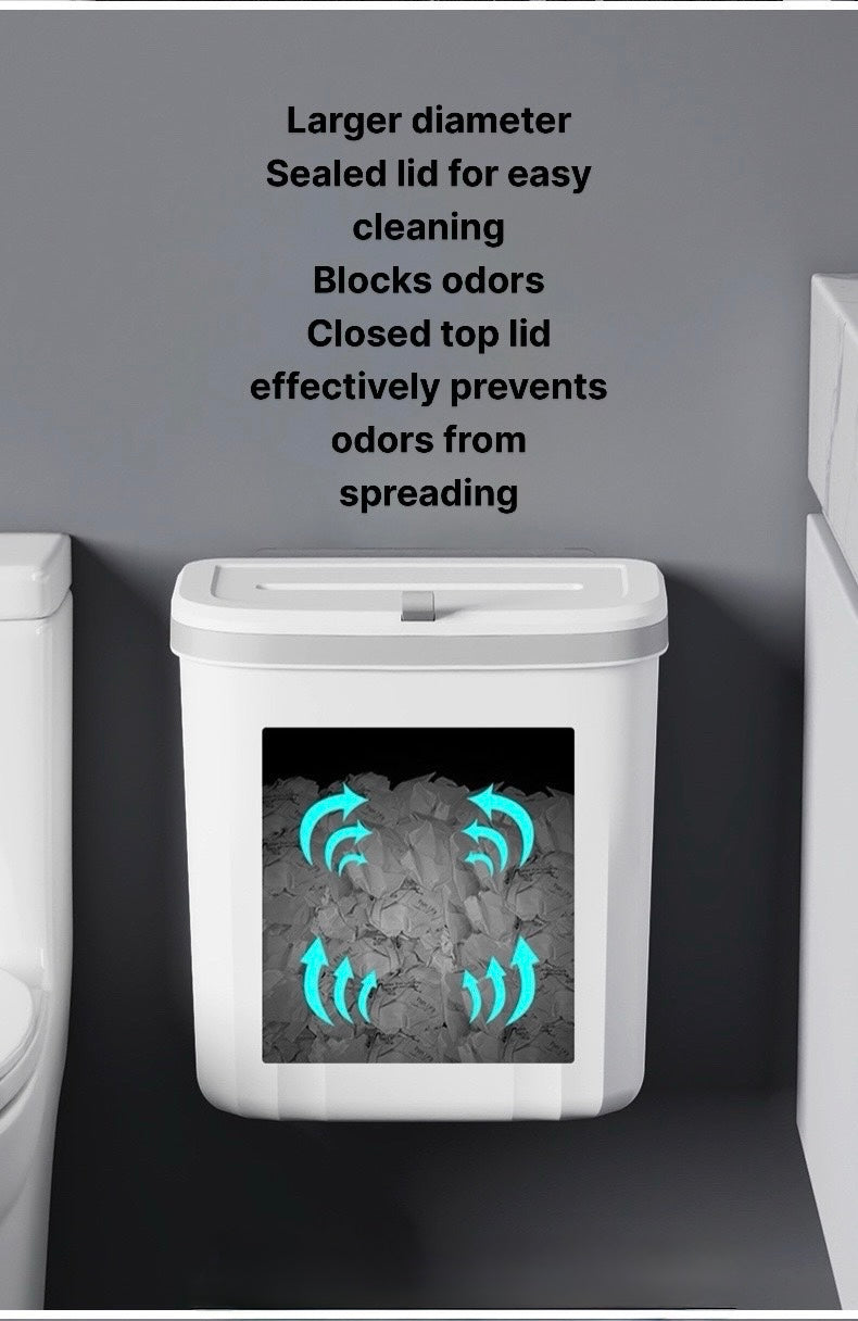 Wall Mounted Hanging Kitchen Trash Can – No Drilling, Space-Saving, Odor-Sealed
